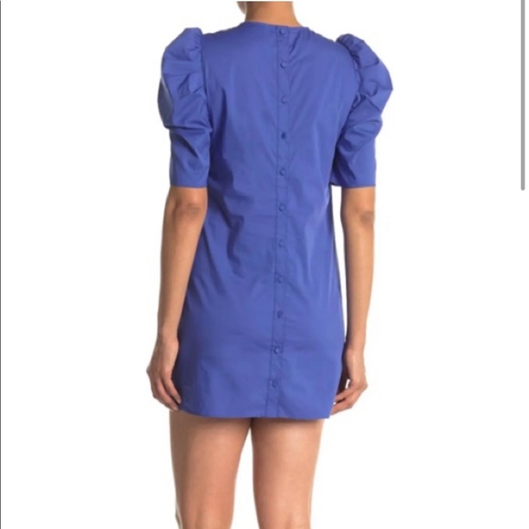 Cinq A Sept Erin Puff Shoulder blue dress - Picture 2 of 5